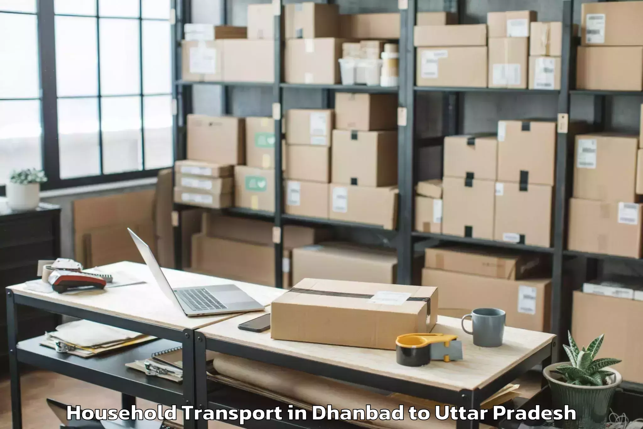 Reliable Dhanbad to Bah Household Transport